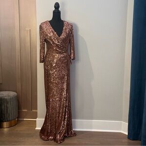 Sequin Copper Evening Gown New With Tags Size 6